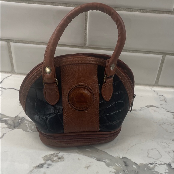 Compliments Handbags - Elegant Black and Brown Mini Handbag